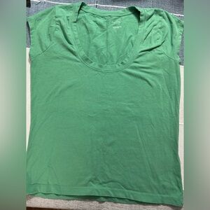 Pilcro Slim Scoop Neck Top- Green